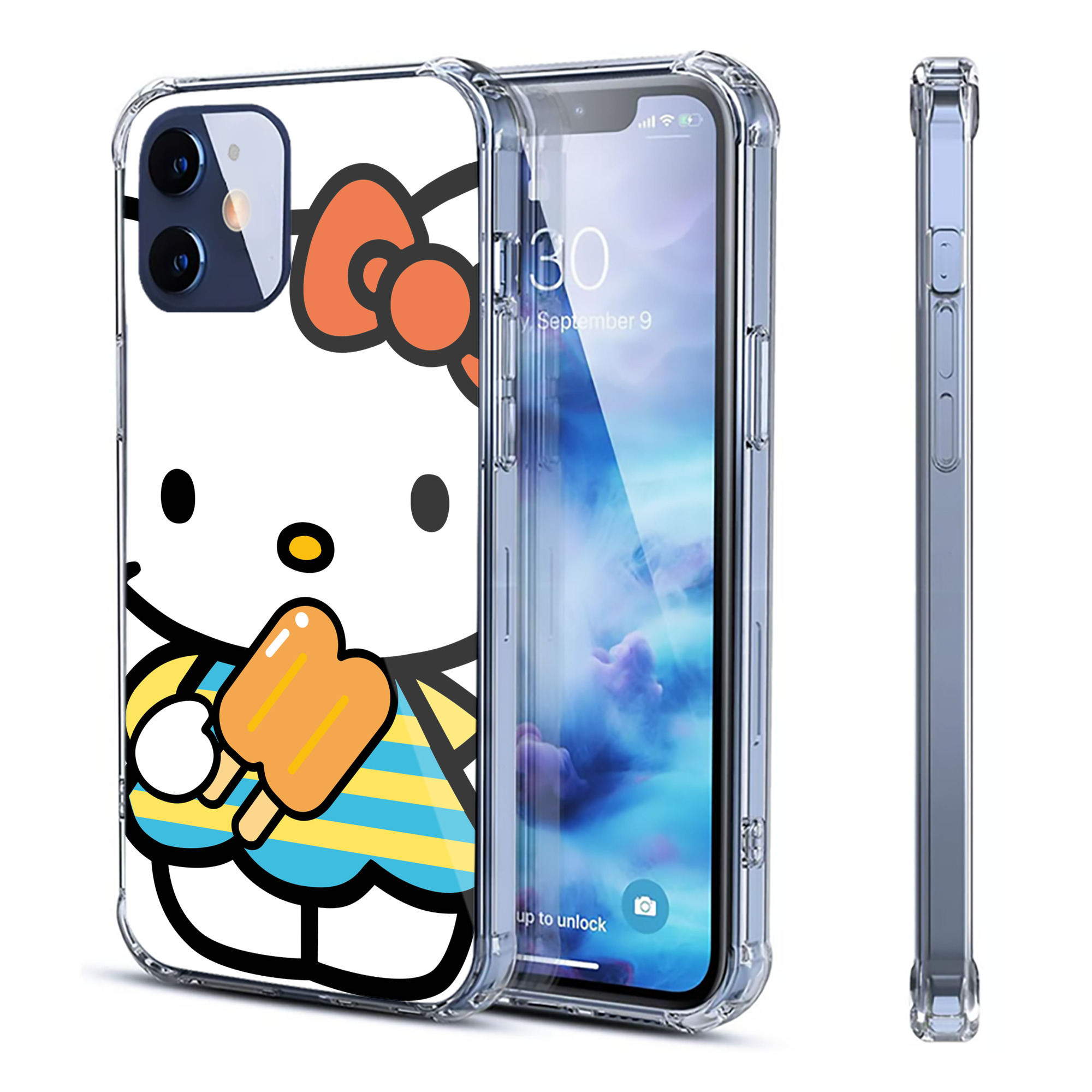 （画像用） Hello Kitty ハローキティ 【iPhone 12シリーズ対応】透明スマホケース（クリアソフトケース）